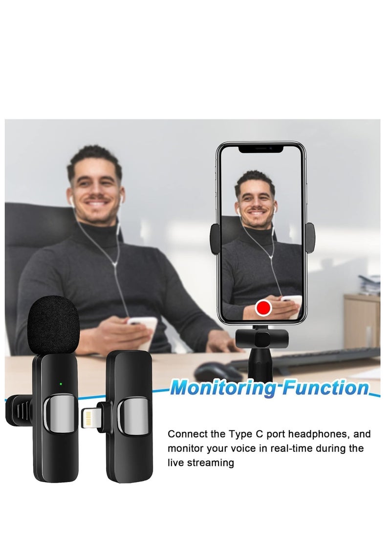 JAJEEK New Dual Omnidirectional Wireless Microphone for iPhone, Noise Cancelling with Echo Mode, Professional Mic for Video Recording, Podcasting, YouTube, High-Quality Audio, Easy to Use, Compact & Portable - Image 5