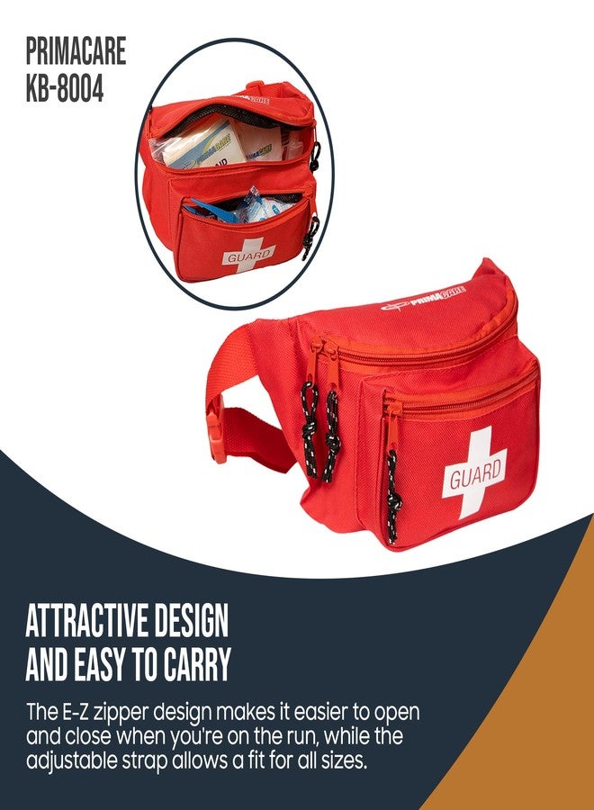 PrimaCare KB-8004 First Aid Empty Fanny Pack for Emergency Equipment Set, 8" x 2" x 6", Red - Image 5