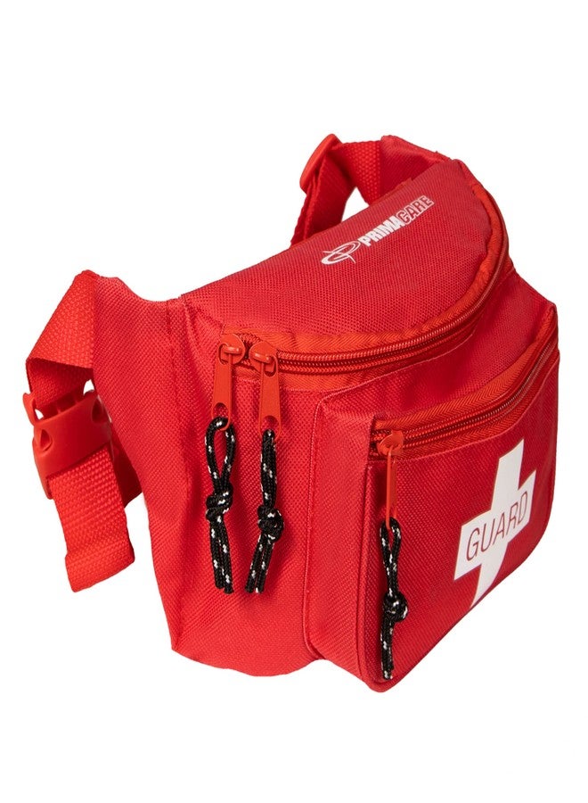 PrimaCare KB-8004 First Aid Empty Fanny Pack for Emergency Equipment Set, 8" x 2" x 6", Red - Image 1