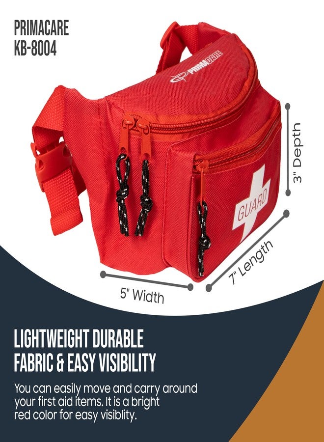 PrimaCare KB-8004 First Aid Empty Fanny Pack for Emergency Equipment Set, 8" x 2" x 6", Red - Image 3