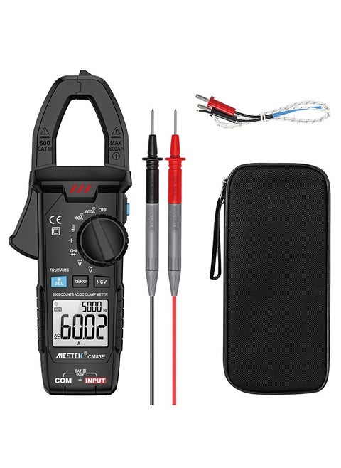 Digital Clamp Meter,MESTEK Clamp Multimeter Voltmeter Tester Amp Volt Meter, Auto-ranging NCV True RMS 6000 Counts, Measures AC DC Current Voltage Resistance Capacitance Temperature Diodes Continuity