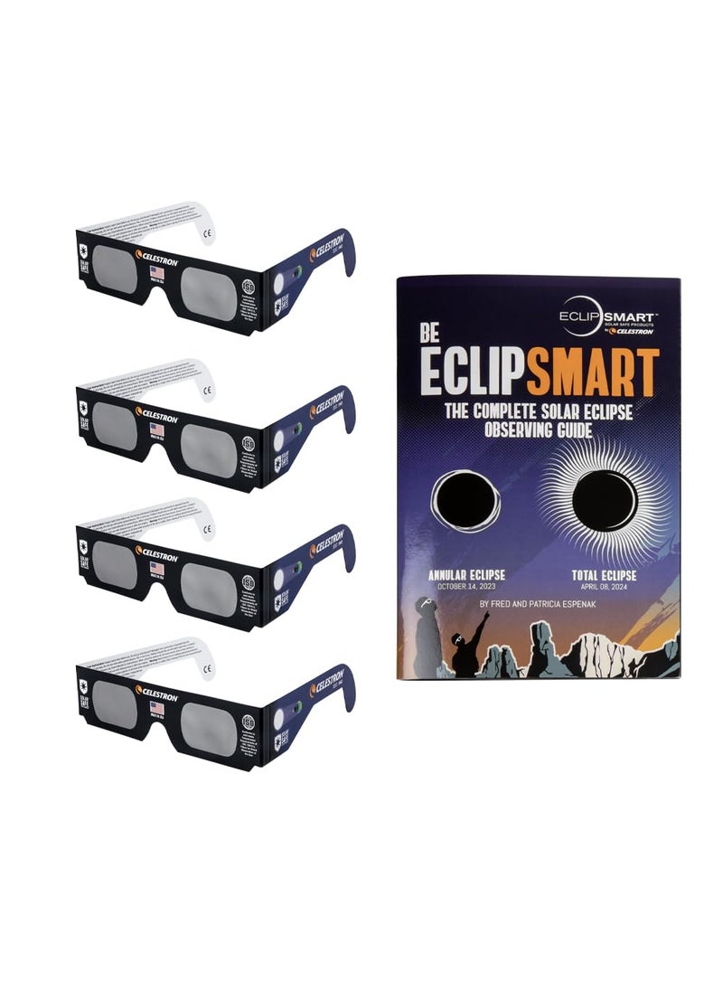 Celestron Celestron EclipSmart Solar Shades Observing Kit includes Four ISO Certified Solar Eclipse Glasses & 2017 Total Solar Eclipse Guidebook  - Image 1