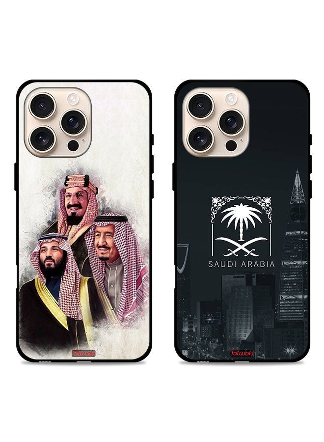 Tolwak حالتان لجهاز آبل آيفون 16 برو ماكس أغطية واقية ملوك السعودية وولي العهد - Image 1