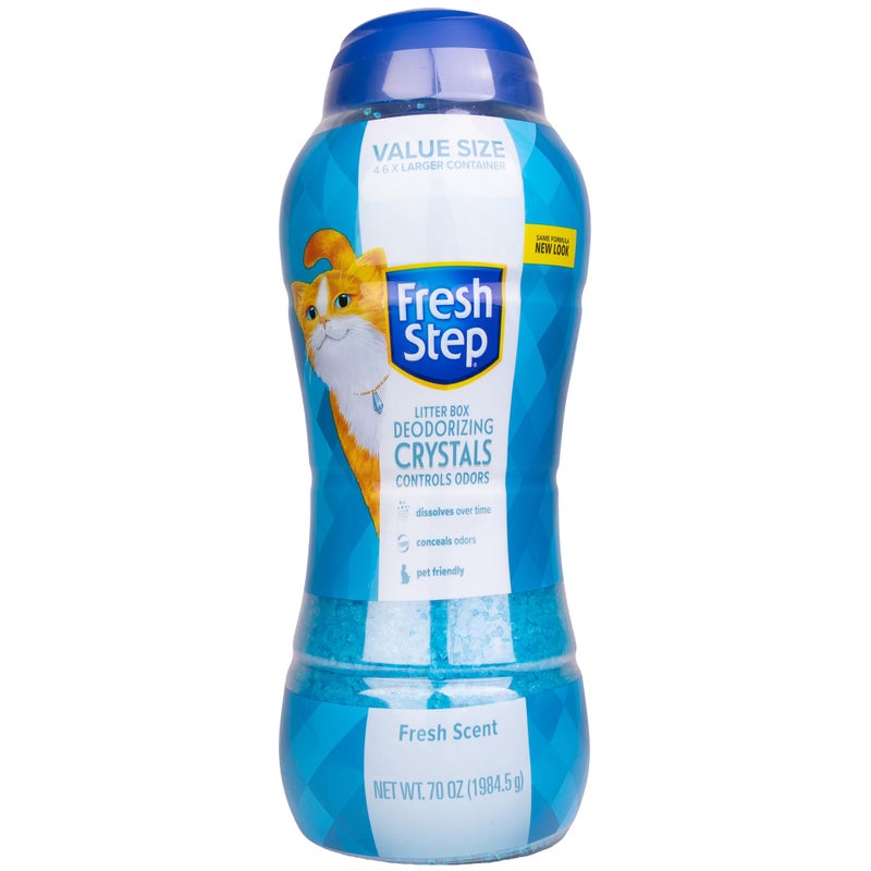 Fresh Step Cat Litter Crystals Deodorizer Non Toxic Odor Neutralizing Crystals for Litter Boxes that Help Control Smells and Keep Home Areas Fresh Fresh Scent 70 Ounce - Image 3