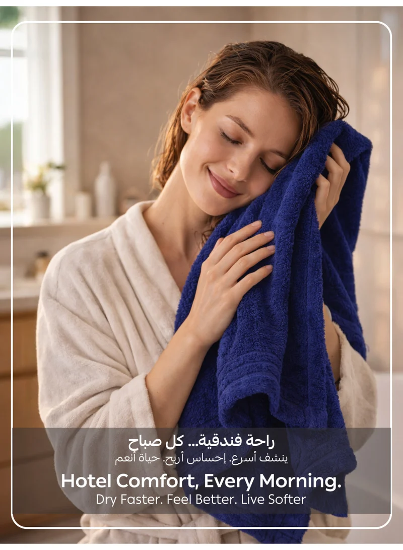 Donetella Navy Blue Bath Towel (1 Pack, 70 X 140 cm) - Microfiber 330 GSM - Super Soft, Highly Absorbent, Quick Drying Thick Bathroom Towels - Soft Hotel Quality for Bath and Spa  | Best Price UAE