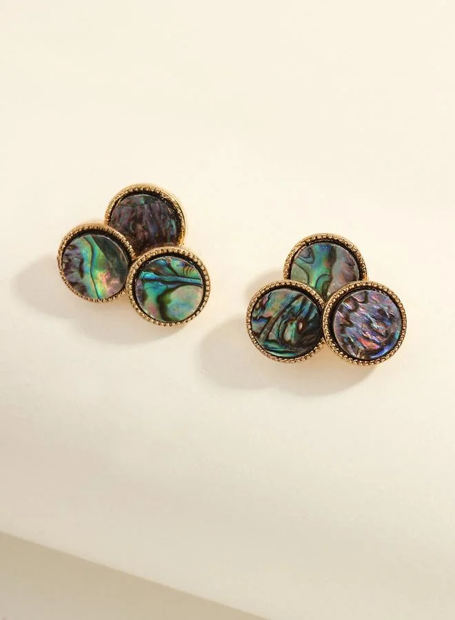 Take Two Colored Shell Stud Earrings