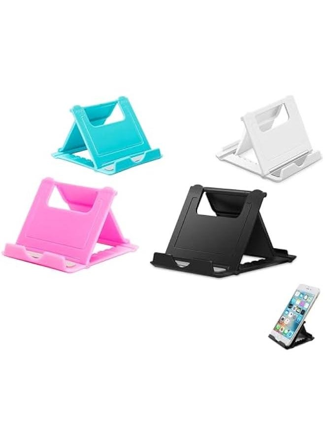 MOXO 4 Pack Cell Ph Stand Foldable Ph Holder for Desk Compatible with Ph 15 14 13 12 11 Pro Xs Xs Max Xr X 8  Switch All Phs Black & White & Blue & Pink  - Image 1