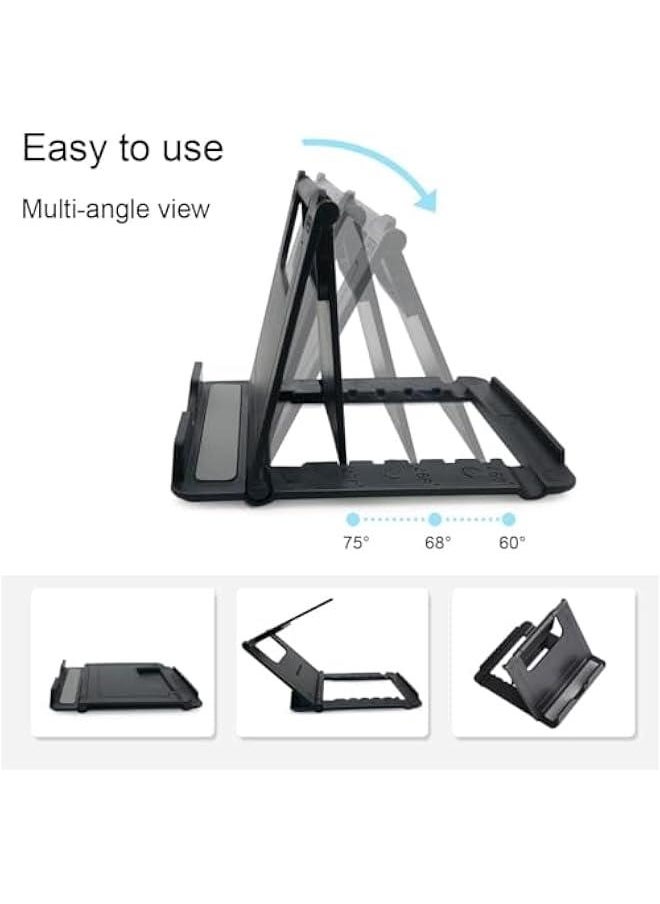 MOXO 4 Pack Cell Ph Stand Foldable Ph Holder for Desk Compatible with Ph 15 14 13 12 11 Pro Xs Xs Max Xr X 8  Switch All Phs Black & White & Blue & Pink  - Image 4