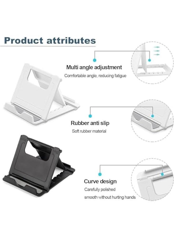 MOXO 4 Pack Cell Ph Stand Foldable Ph Holder for Desk Compatible with Ph 15 14 13 12 11 Pro Xs Xs Max Xr X 8  Switch All Phs Black & White & Blue & Pink  - Image 5