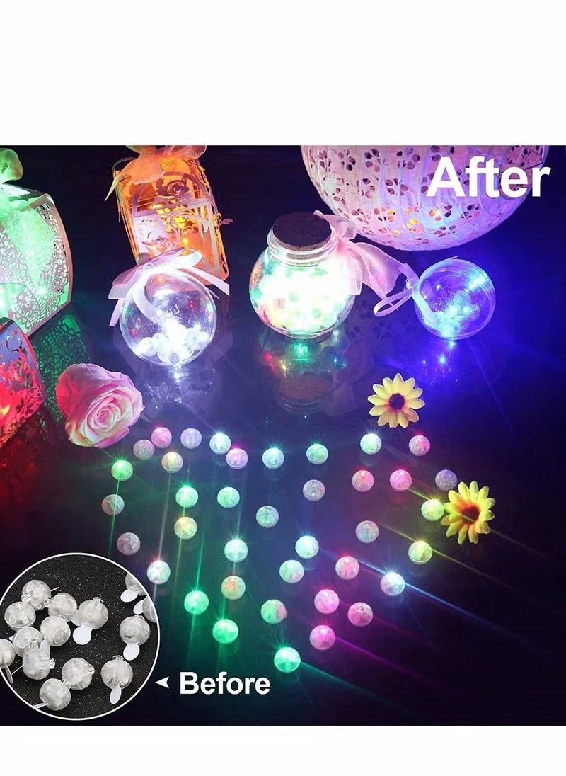 الضفدع الحقيقي ضوء بالون LED، 50 قطعة متعددة الألوان مستديرة LED كرة فلاش مصباح كروي صغير لبالون الفانوس الورقي، صغير داخلي وخارجي للحفلات وحفلات الزفاف لوازم تزيين القلادة  - Image 2