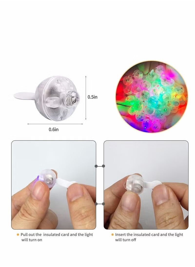 الضفدع الحقيقي ضوء بالون LED، 50 قطعة متعددة الألوان مستديرة LED كرة فلاش مصباح كروي صغير لبالون الفانوس الورقي، صغير داخلي وخارجي للحفلات وحفلات الزفاف لوازم تزيين القلادة  - Image 4