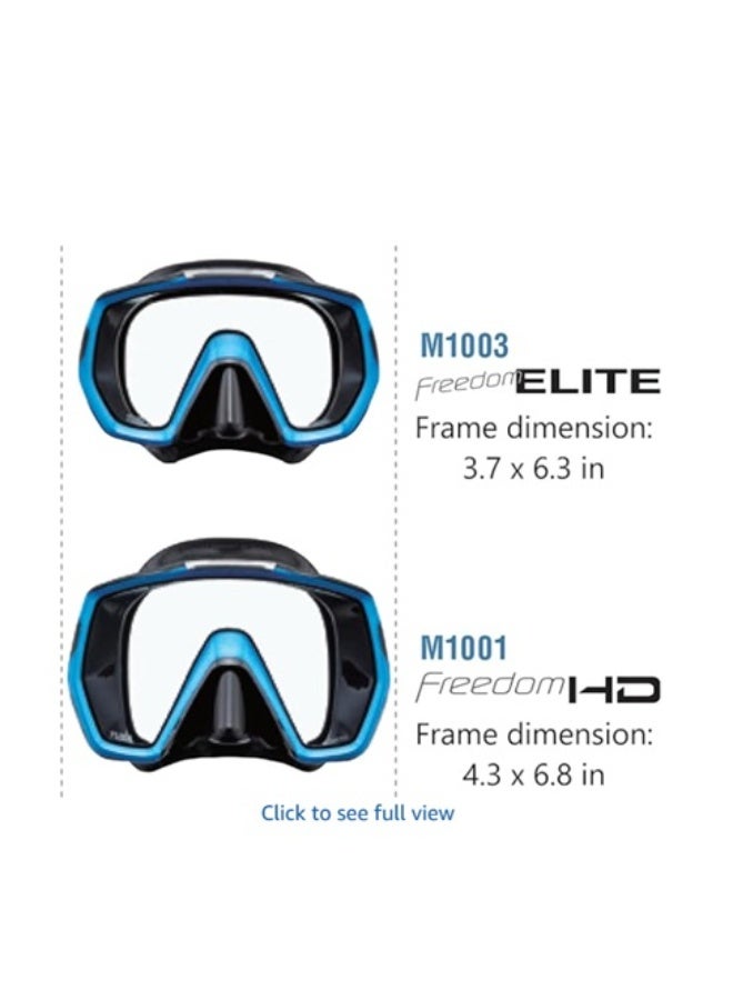 TUSA Freedom Elite Scuba Diving Mask Fishtail Blue - Image 2