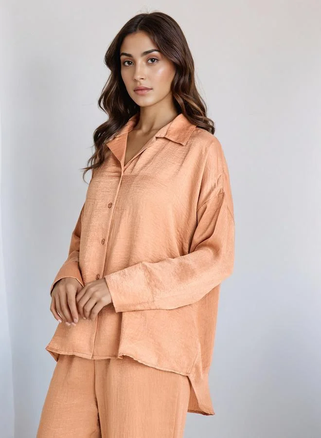 سبلاش فيڤ طقم بيجاما قميص بياقة وسروال بوليستر