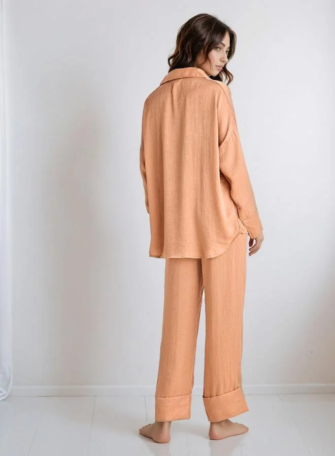 Splash FAV  Pyjama Set Collared Shirt & Trousers Polyester for Women | Best Price UAE