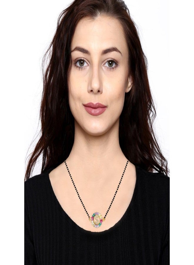 ZIVOM® Rainbow S Alphabets Initial Letters Baguette Crystal Beads Bracelet Hand Mangalsutra Women Girls - Image 4