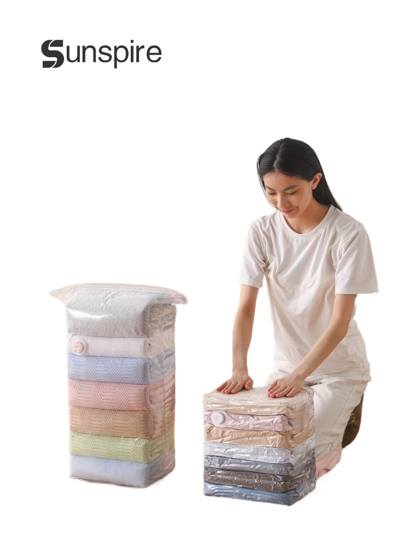 Sunspire 4PCS Vacuum Storage Bags, Reusable Space Saver Seal Bag with Hand Pump, Compression Sealer Bags for Comforters, Blankets, Clothes, Pillows, Travel(2 x Jumbo, 2 x Large) - Image 1