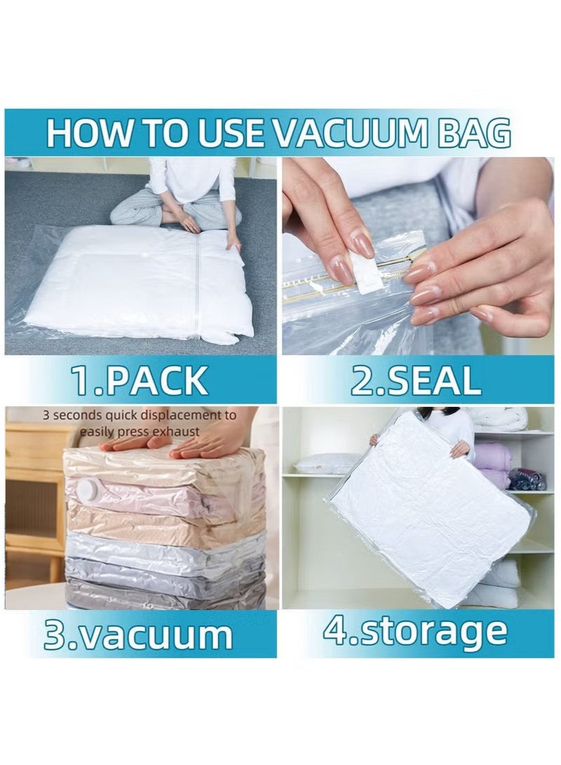 Sunspire 4PCS Vacuum Storage Bags, Reusable Space Saver Seal Bag with Hand Pump, Compression Sealer Bags for Comforters, Blankets, Clothes, Pillows, Travel(2 x Jumbo, 2 x Large) - Image 5