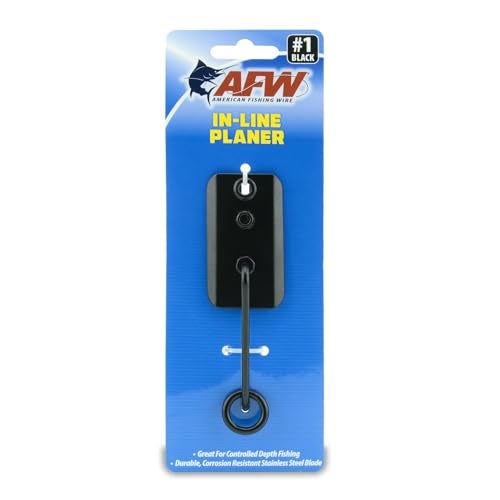 AFW American Fishing Wire Planer Board with Corrosion Resistant Stainless Steel Blade Use for Offshore Controlled Depth Trolling Black Coated Size 1 - Image 3