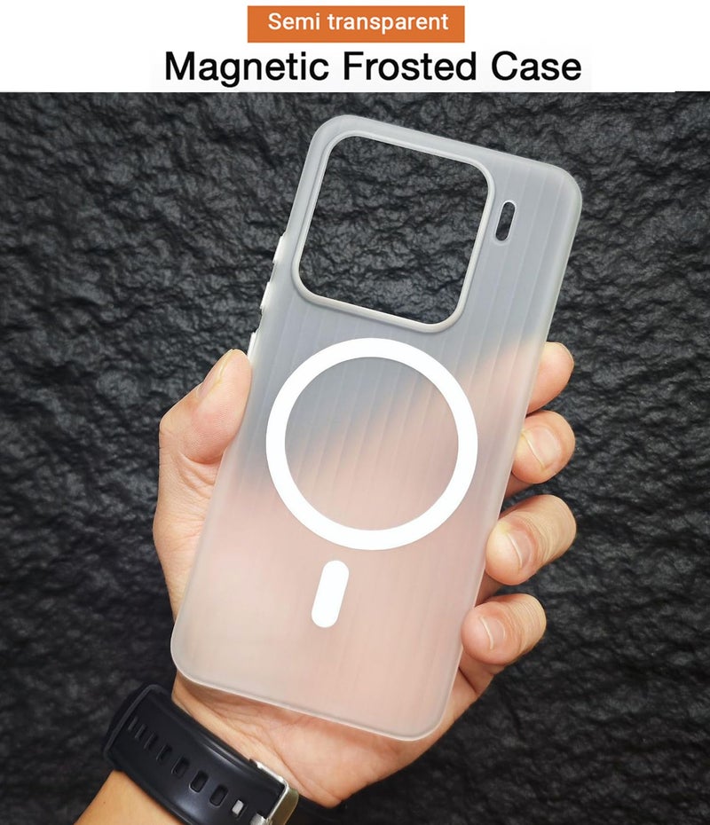 Kapa Wave Magnetic Frosted Grip Back Cover for Xiaomi 15 | [MagSafe Compatible] Wireless Charging, Slim, Metal Buttons Matte Finish Back Case (White) - Image 5