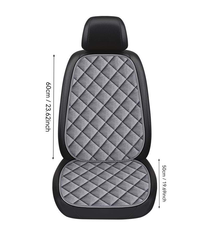 1pc Car Seat Cushion Coffee Color Diagonal Check Plush Front Row Single Piece Comfortable Warm Breathable No Tying Required All Seasons Fit Sedan SUV Truck RV - Image 2