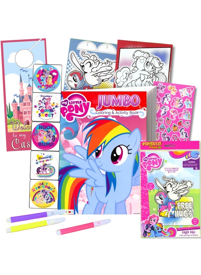 my little Pony Coloring Book with Take-N-Play Set - 96-page Coloring Book   Stickers and Markers - Image 1