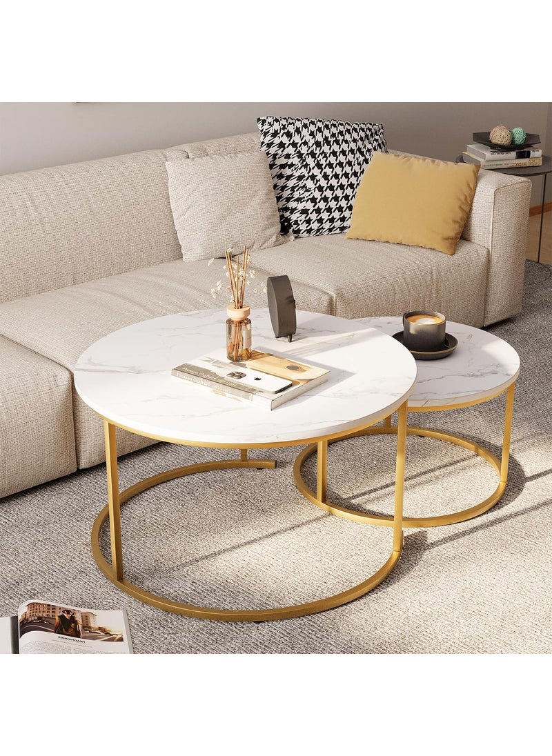 Device Bas with BROWN ART SHOPPEE Device Bas with BROWN ART SHOPPEE Home Dcor Furniture Round Side Coffee Table Sets2Piece Mdf Top Couch TableStacking Nesting Table With Iron Frame For Living Room Living Room Or LoungeGoldWhite 