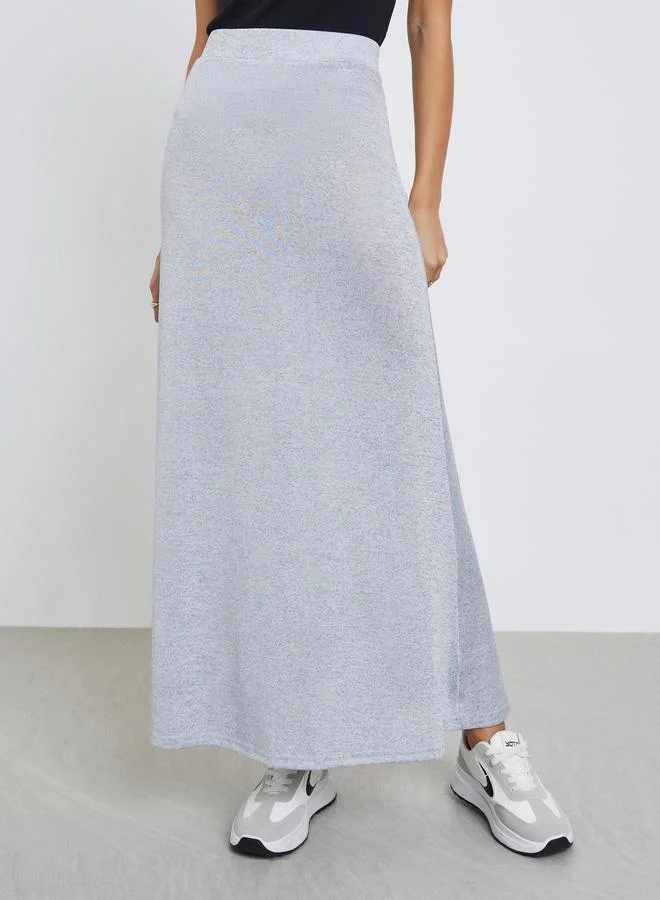 Styli  Styli Grey A-Line Midi Skirt for Women | Best Price UAE