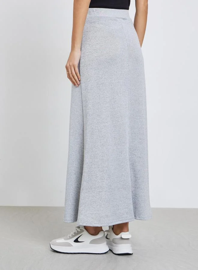 Styli  Styli Grey A-Line Midi Skirt for Women | Best Price UAE