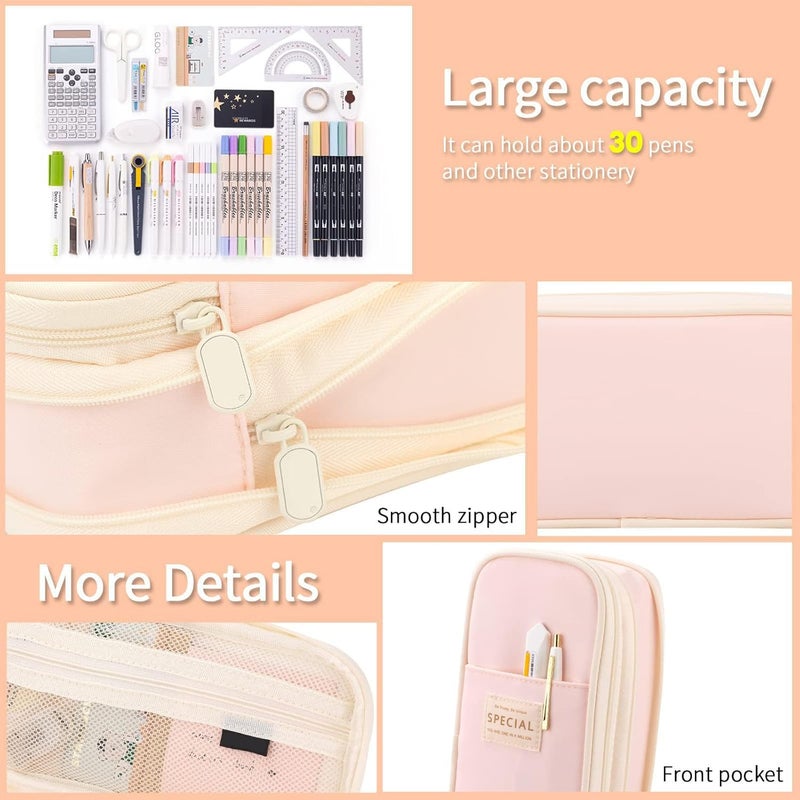 KASTWAVE Large Capacity Pencil Case, Cosmetic Bag, Large Capacity, Storage Bag With Zipper, Suitable For School Office - Image 5