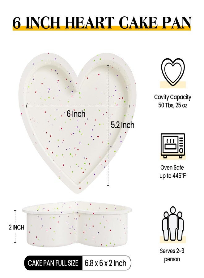 AOTASO 6 Inch Heart Shaped Cake Pans Small Heart Cake Pan Nonstick Silicone Molds for Baking Set of 3 (Cream) - Image 4