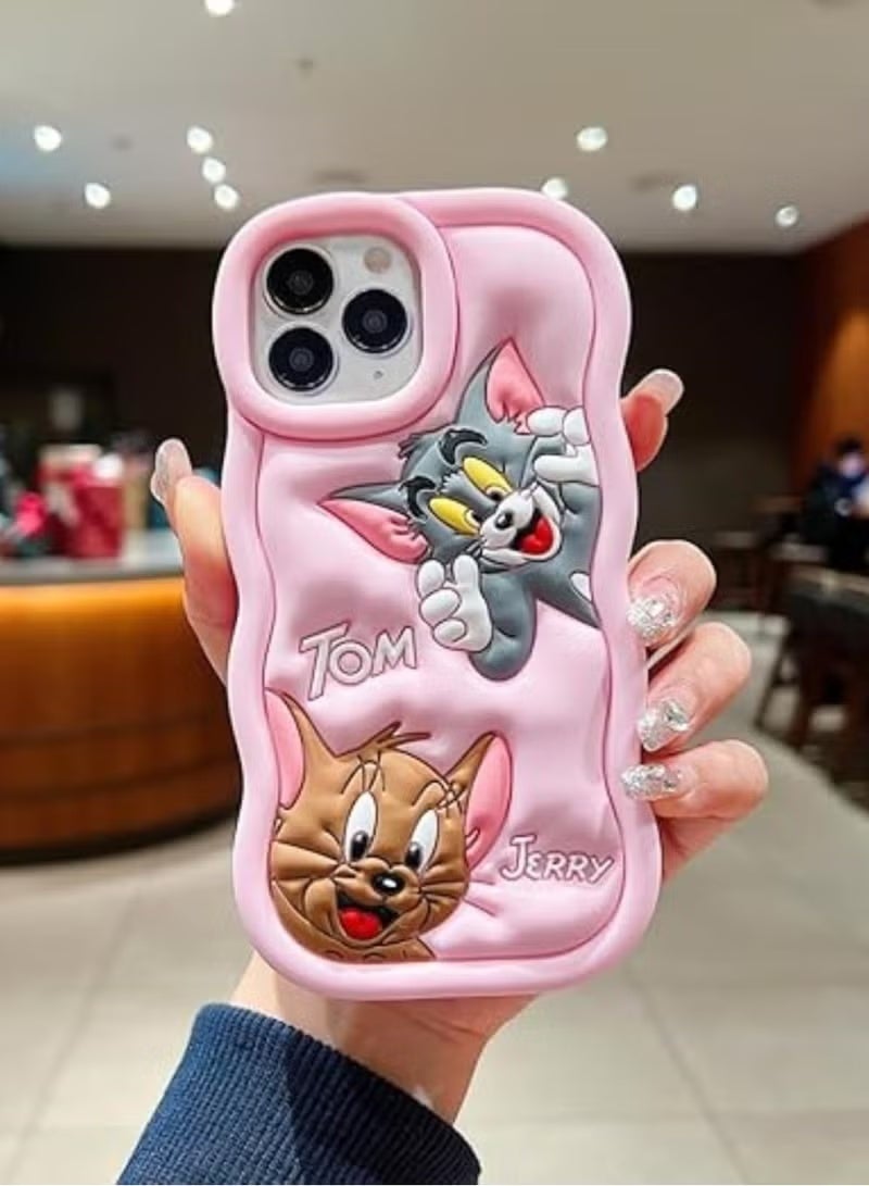 IAF For iPhone 16 Pro Max Cover Case with Camera Protection Cute 3D Soft Silicone Protective Design Cartoon Back Cover Silicone BLACK - Image 4