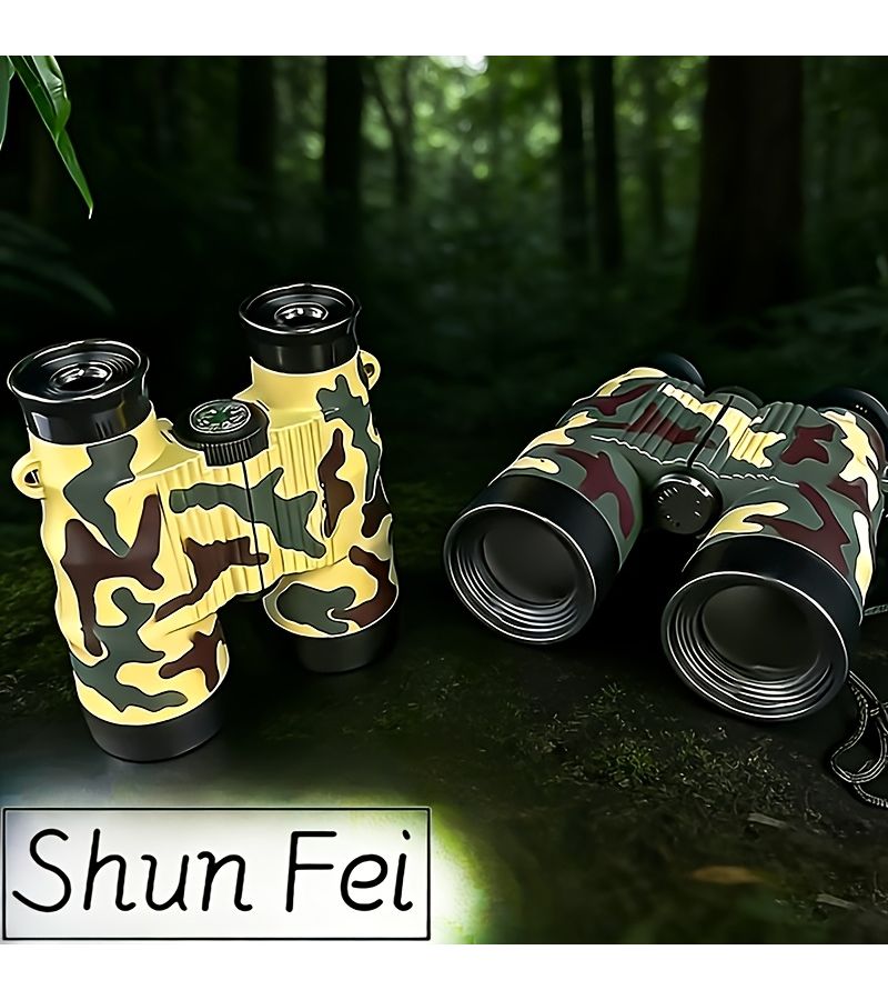Yellow Kids Binoculars for Bird Watching Camping Science Detective Gifts - Image 1