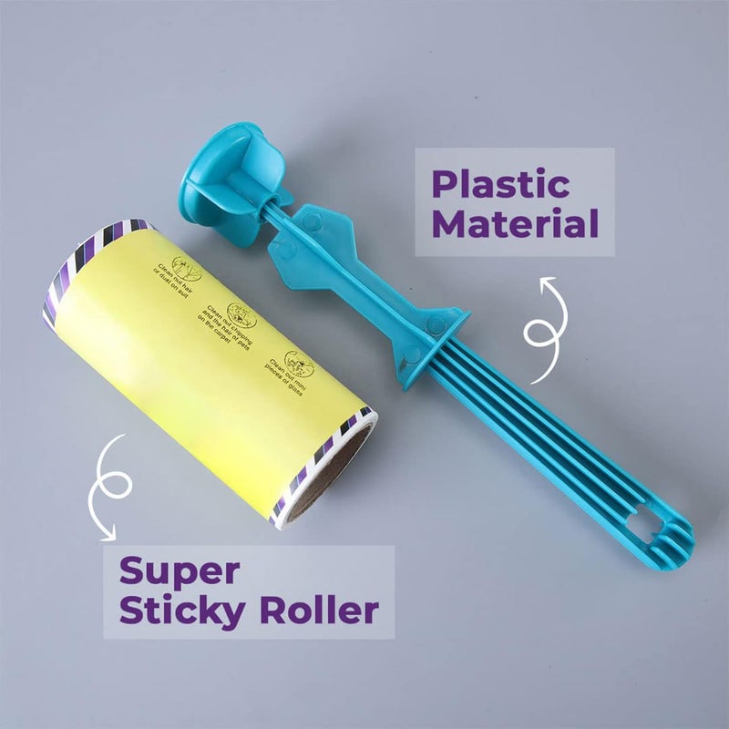 Kuber Industries Urbane Home Lint Remover Super Sticky Lint Roller Easy Lint Roller for Clothes Lint Roller for Pet Hair 60 Sheets 1 Roller 1 Replacement Roll - Image 4