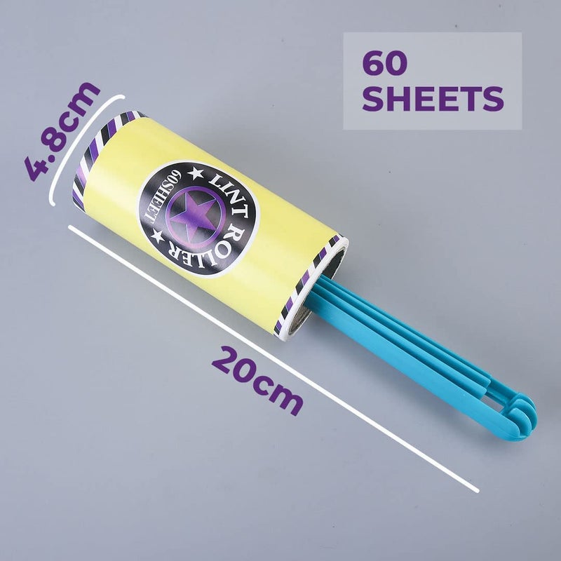 Kuber Industries Urbane Home Lint Remover Super Sticky Lint Roller Easy Lint Roller for Clothes Lint Roller for Pet Hair 60 Sheets 1 Roller 1 Replacement Roll - Image 3