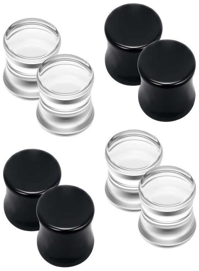 Cisyozi 2G Clear Back Acrylic Gauges Plugs Tunnels Earrings for Ears Stretching Kit 2 Gauge Platic Ear Tunnel Earrings Plug Double Flare Gauges Size 6mm Piercing Jewelry Women Men 1/4 inch - Image 1