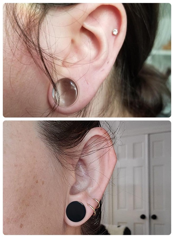 Cisyozi 2G Clear Back Acrylic Gauges Plugs Tunnels Earrings for Ears Stretching Kit 2 Gauge Platic Ear Tunnel Earrings Plug Double Flare Gauges Size 6mm Piercing Jewelry Women Men 1/4 inch - Image 4