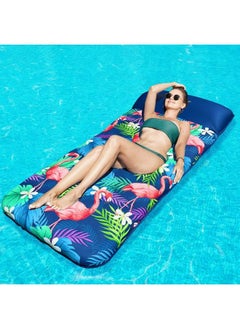 FindUWill Oversized Pool Floats Adults 72" X38 Xlarge Fabric Covered Pool Floaties Raft Inflatable Pool Float With Headrest Ultracomfort Pool Lounger Party Lake Beach Water Float(Xl Flamingo)  - Image 2