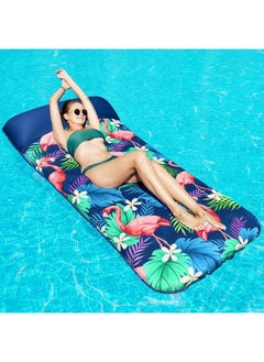 FindUWill Oversized Pool Floats Adults 72" X38 Xlarge Fabric Covered Pool Floaties Raft Inflatable Pool Float With Headrest Ultracomfort Pool Lounger Party Lake Beach Water Float(Xl Flamingo)  - Image 3