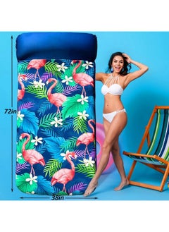 FindUWill Oversized Pool Floats Adults 72" X38 Xlarge Fabric Covered Pool Floaties Raft Inflatable Pool Float With Headrest Ultracomfort Pool Lounger Party Lake Beach Water Float(Xl Flamingo)  - Image 5