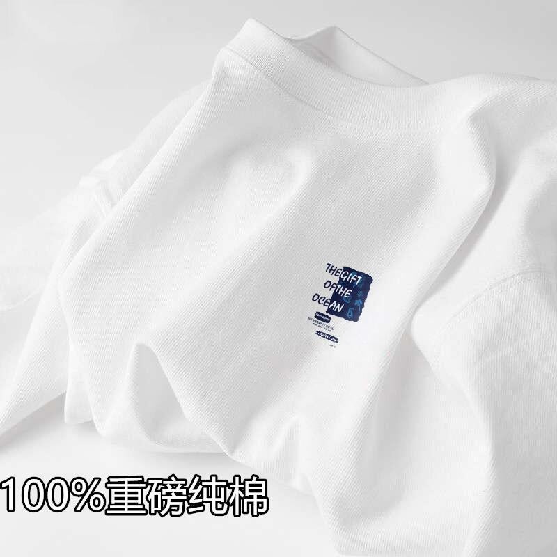 Xinjiang Cotton Short-Sleeved T-Shirt Men'S And Women'S Same Style Fresh Simple White Bottoming Shirt Ins Summer Loose Half-Sleeved T-Shirt - Image 1