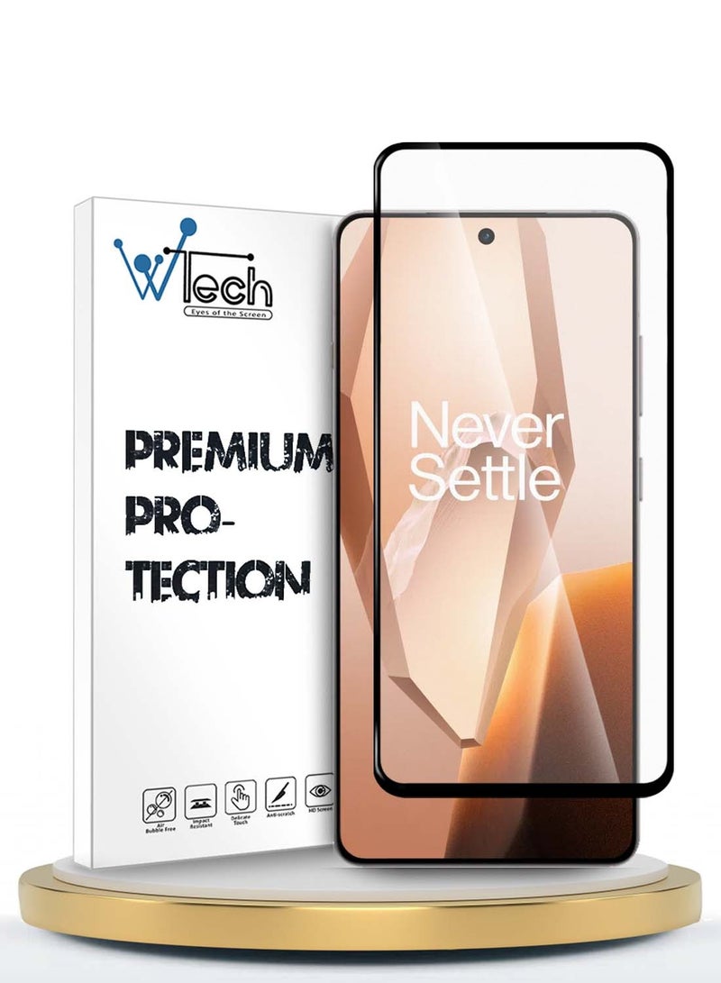 Wtech OnePlus 13R 5G 2025 / Ace 5 5G 2024 / Ace 5 Pro 5G 2024 Premium E2E Series Full Glue Full Cover Tempered Glass Screen Protector (MSGECN) - Clear/Black - Image 1