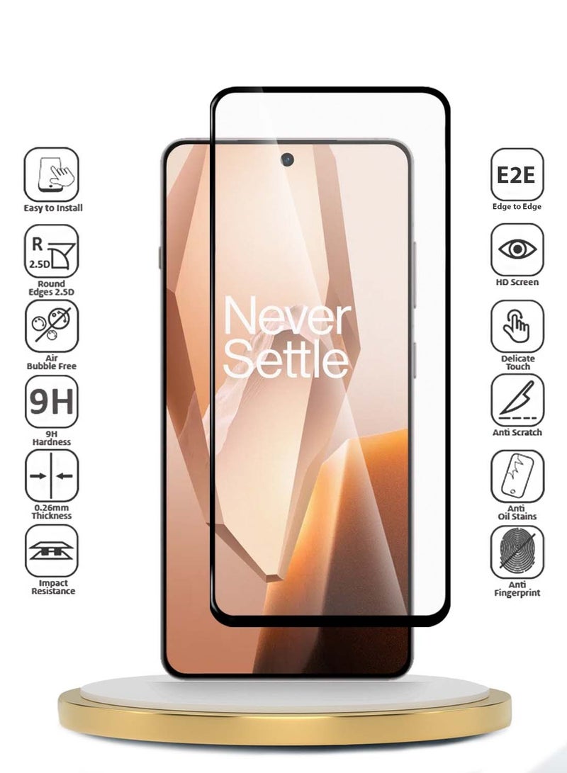 Wtech OnePlus 13R 5G 2025 / Ace 5 5G 2024 / Ace 5 Pro 5G 2024 Premium E2E Series Full Glue Full Cover Tempered Glass Screen Protector (MSGECN) - Clear/Black - Image 2