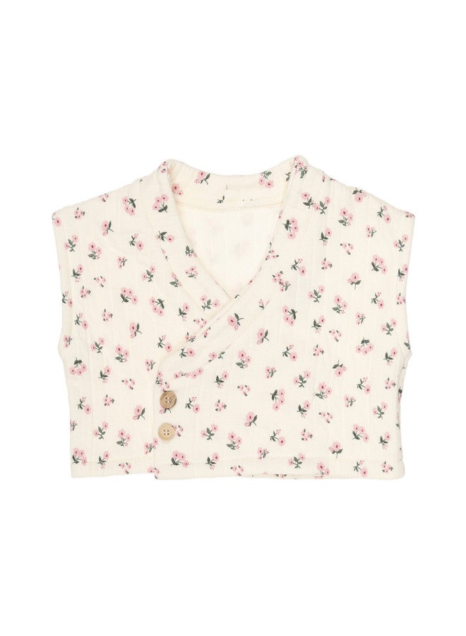 Zara sweet & Innocent Kids' Warm Floral Vest - Cozy Cotton Homewear - Image 2