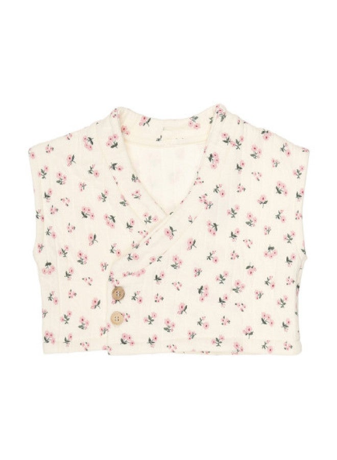 Zara sweet & Innocent Kids' Warm Floral Vest - Cozy Cotton Homewear - Image 1