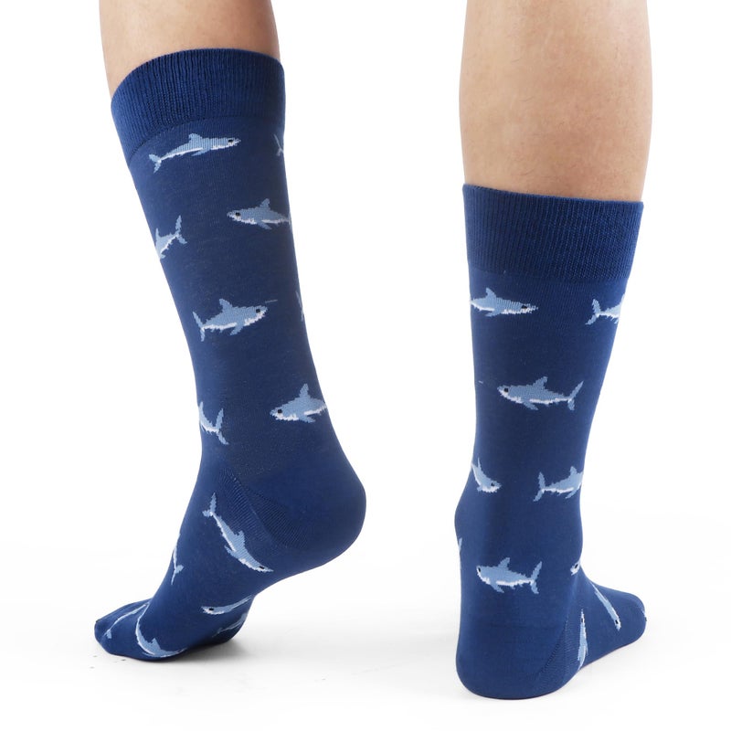 WeciBor Men's Fun Animal Dress Socks - 6 Pack Seamless Cotton Casual Socks, Size 7-12 for Business & Everyday Wear - Image 2