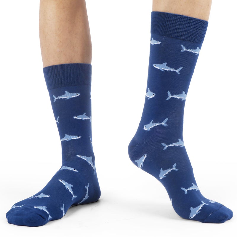 WeciBor Men's Fun Animal Dress Socks - 6 Pack Seamless Cotton Casual Socks, Size 7-12 for Business & Everyday Wear - Image 5