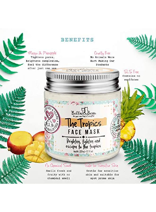 Bella and Bear Tropics Face Mask Brighten Tighten Tone Pore Minimizer Cruelty Free Vegan - Image 5