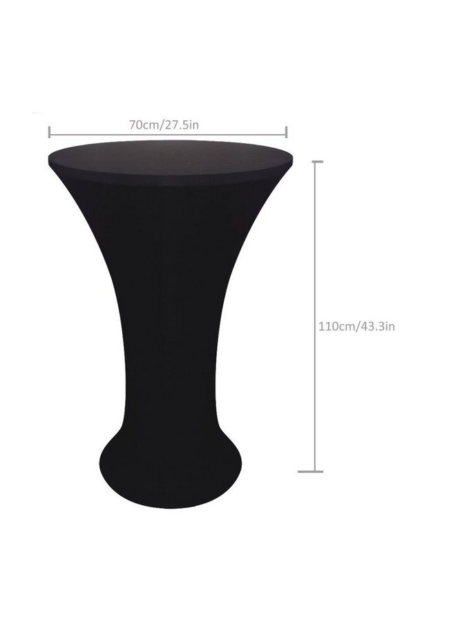 JISEN Cocktail Spandex Fitted Stretchable Elastic Tablecloth 28x43 Inch Black - Image 2