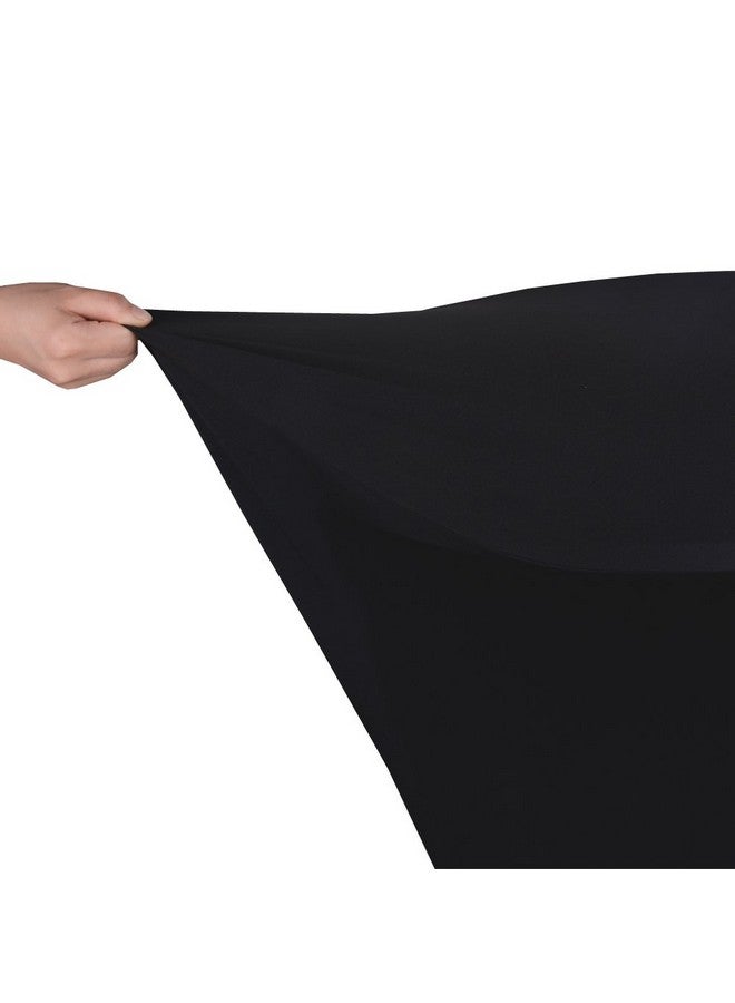 JISEN Cocktail Spandex Fitted Stretchable Elastic Tablecloth 28x43 Inch Black - Image 5