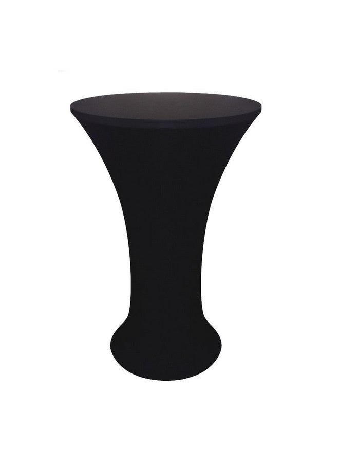 JISEN Cocktail Spandex Fitted Stretchable Elastic Tablecloth 28x43 Inch Black - Image 1